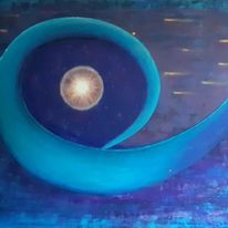 High hertz resonance Brain gym, 0323, acryl and mineral on canvas 120x100cm