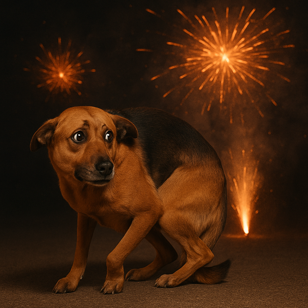 Honden en vuurwerk