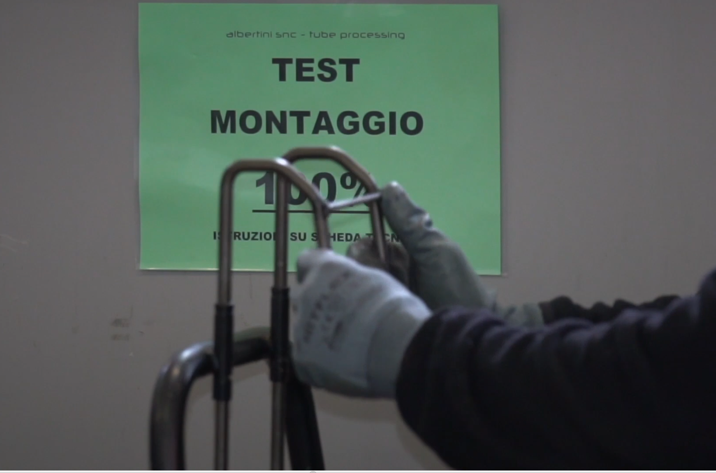 Test di montaggio su sedile 