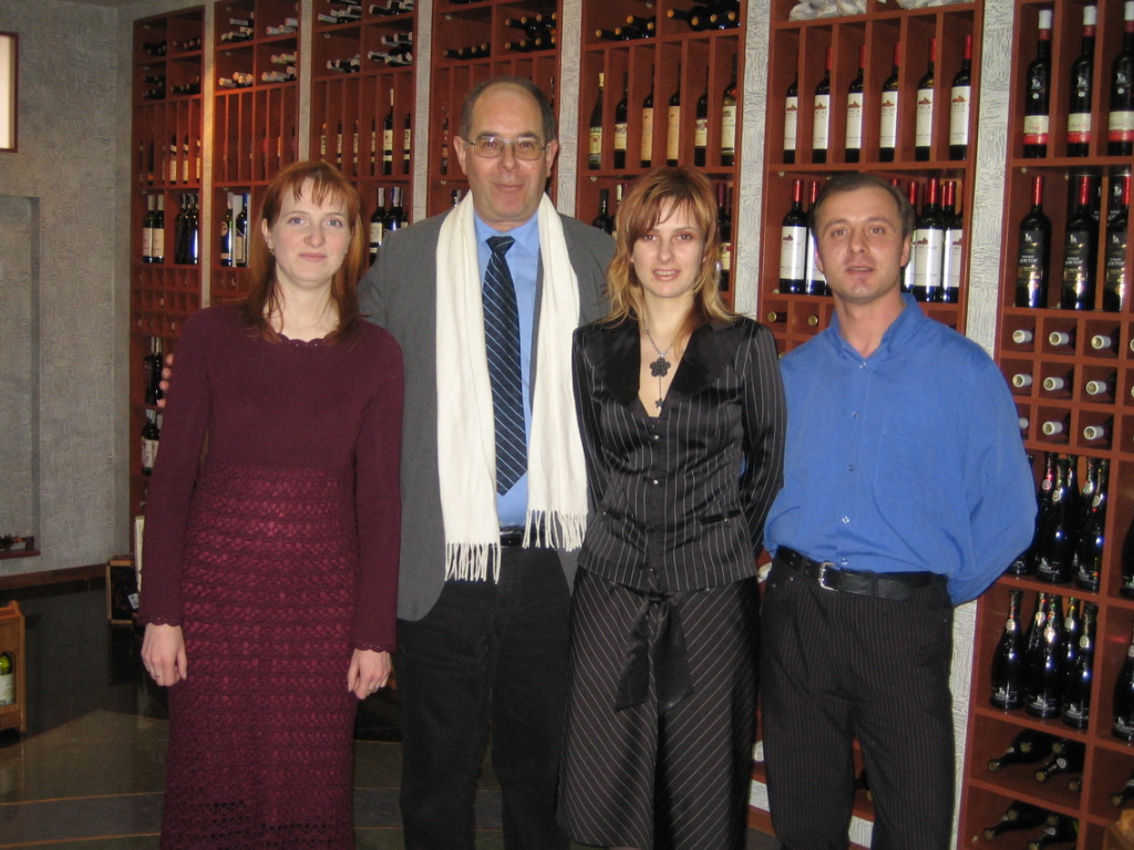Marina & Ghennaddii in wine cellar