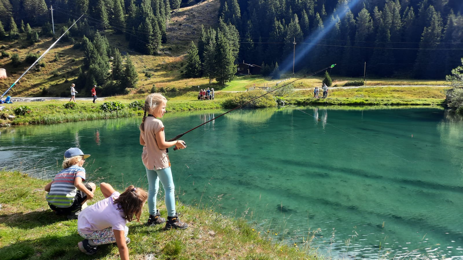 Kinderfischen in Lüsens