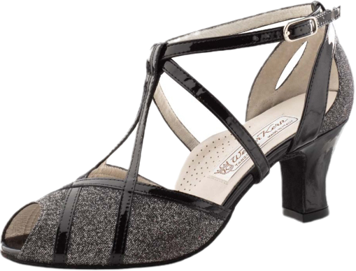 "Ginny"Angenehmes Brokat mit Lackleder welches sich sehr schnell der fuss anschmiegt mit einem 6cm Absatz für 154€