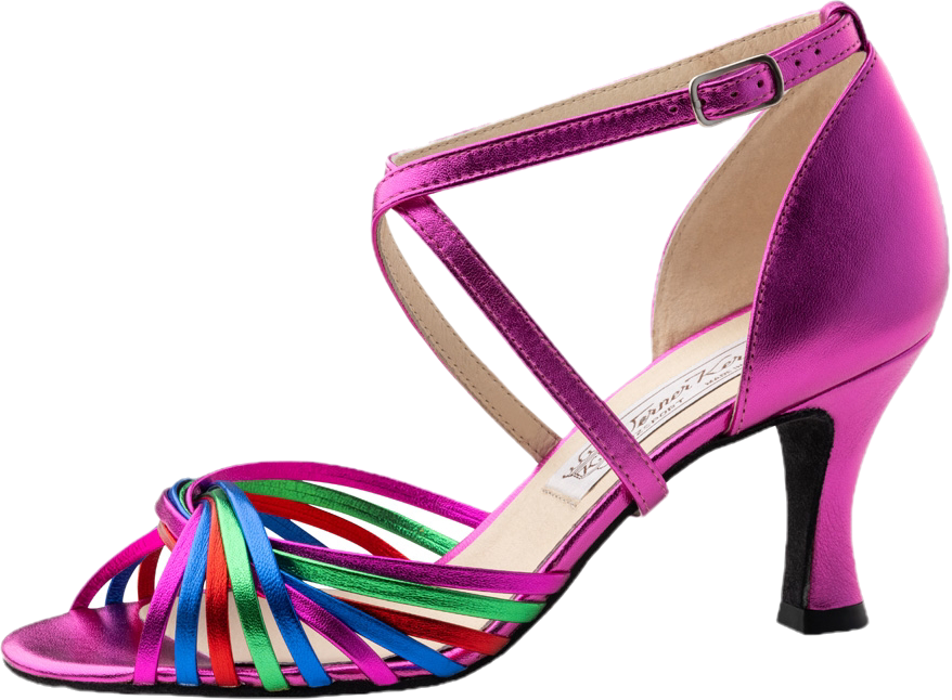 "Mary" Nappaleder -Fuchsia multicolor mit einem Absatz von 6,5cm für 149€