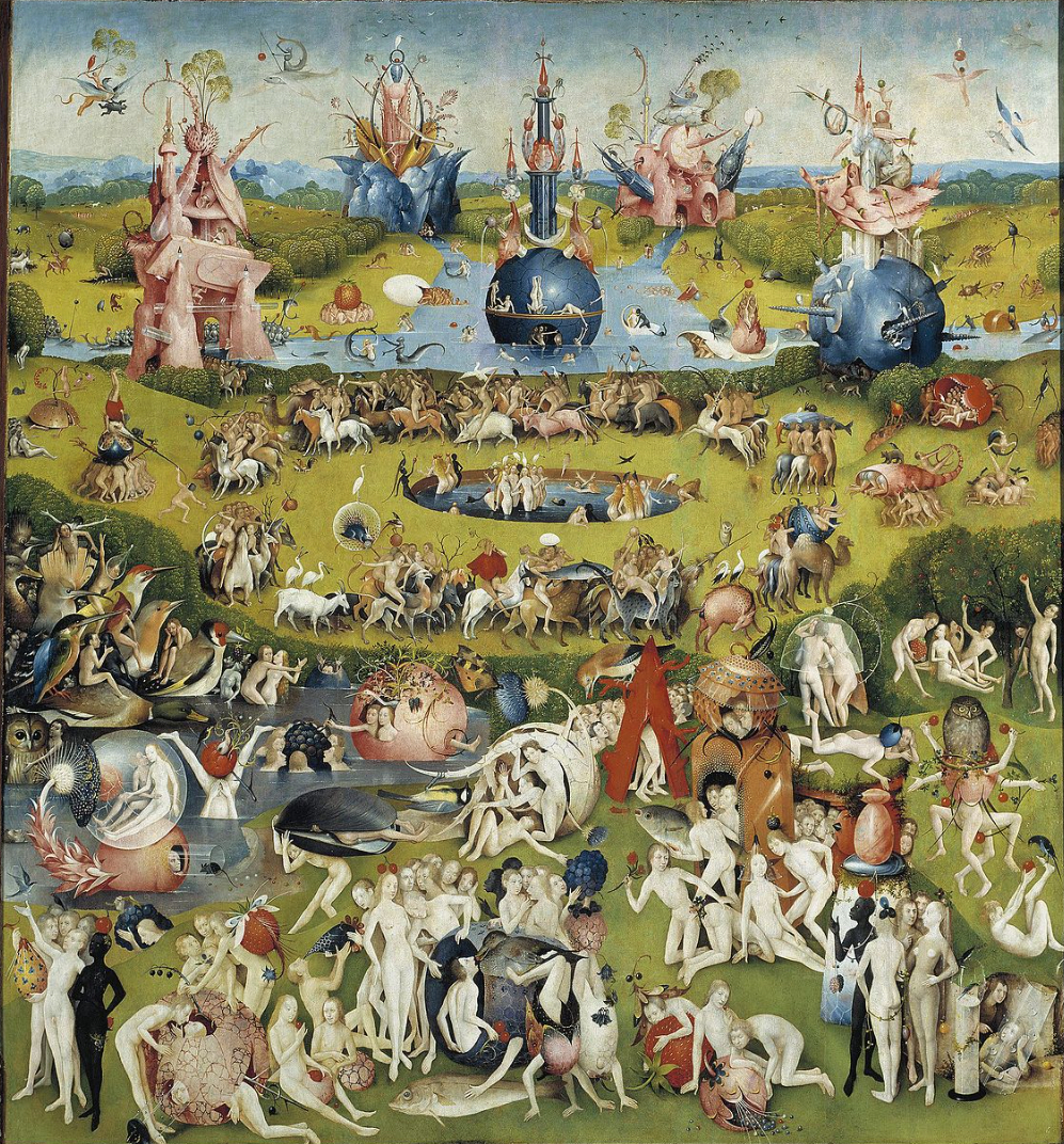 Mittelbild des Triptychons "Der Garten der Lüste" von Hieronymus Bosch 