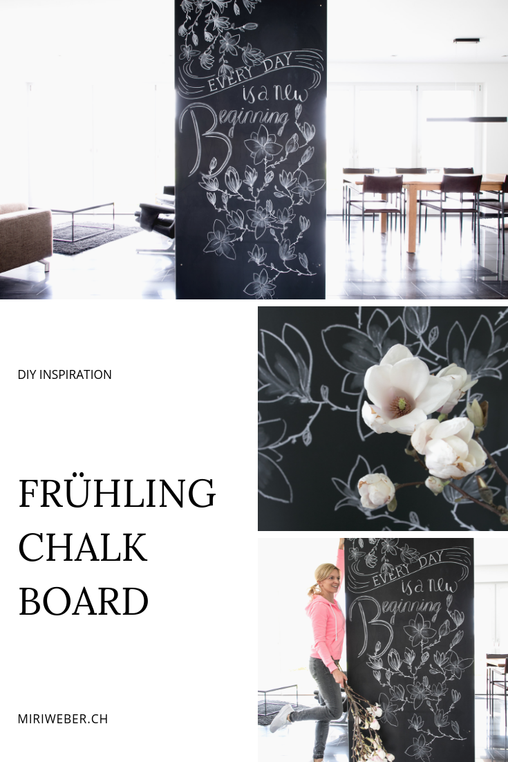 Frühling, Chalk, Board, Kreide, Tafel, Black, Board, Inspiration, Blüten, Lettering, Magnolie, Springtime, Printemps, Chalk Art, DIY, selber machen, Handmade, every day is a new beginning, diy blog schweiz, kreativ blog schweiz, bastel blog schweiz