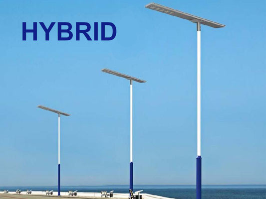Hybrid Led-Solar Street Lighting on solar energy, battery and existing grid, BBM Ledproducts