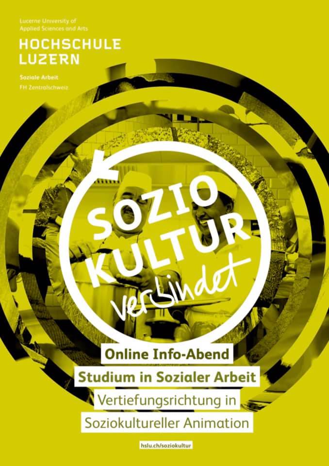 2020: Info-Abend Hochschule Luzern für Interessierte an einem Studium in Soziokultureller Animation: Wir sind mit dabei