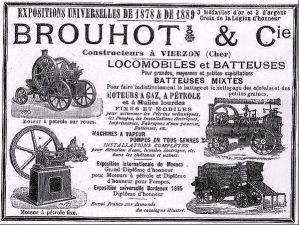 Extrait d’une publicité de la société  Brouhot et Cie  en 1898