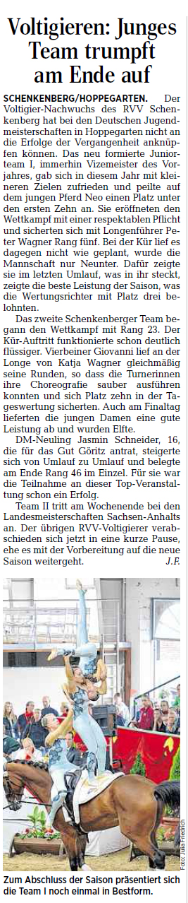 Veröffentlicht mit freundlicher Genehmigung. Quelle: Leipziger Volkszeitung vom 25. September 2014 | Regionalausgabe "Delitzsch-Eilenburg" | Seite 23