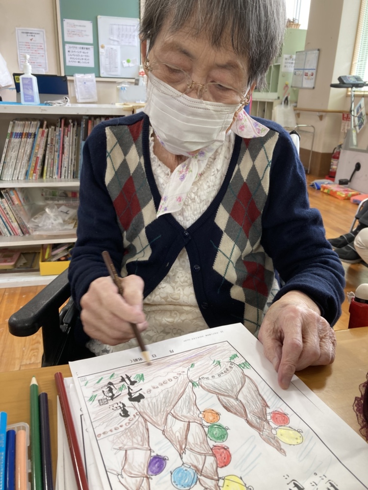 今日の塗り絵は？