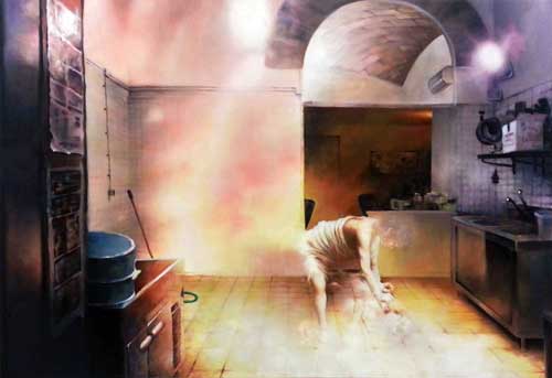 <b>Immerdar ringt Ihr in mir.</b><br />2012<br />Acryl auf Baumwolle<br />150 x 100 cm