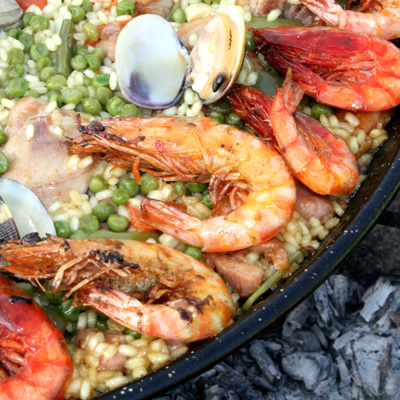 Paella mit Meeresfruechten