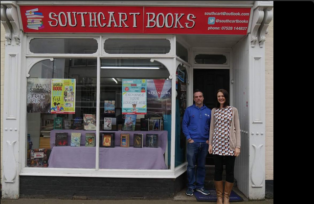 Southcart Books' Manager Scott Southey with Author Tanya Bullock
