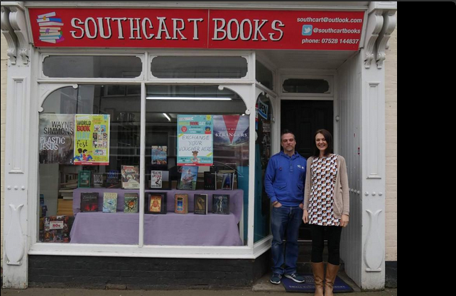                          Southcart Books' Manager Scott Southey with Author Tanya Bullock