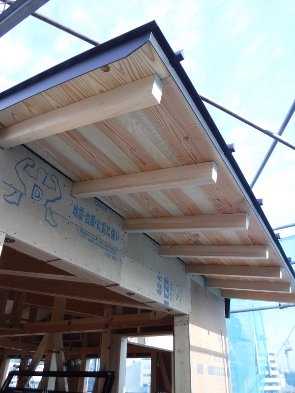 準耐火構造の化粧野地板です 東京台東区 土手加藤材木店