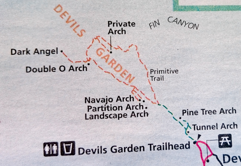 devils,garden,trailhead,map,archesnationalpark,utah,usa,sightseeing,trekking,tipps,selbstfahrer,moab