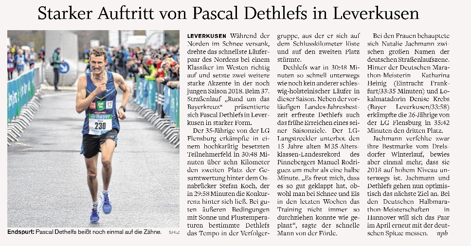 Leverkusen 2. Platz in 30:48 (Landesrekord M35)