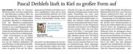 Neue persönliche Bestzeit beim Kiellauf
