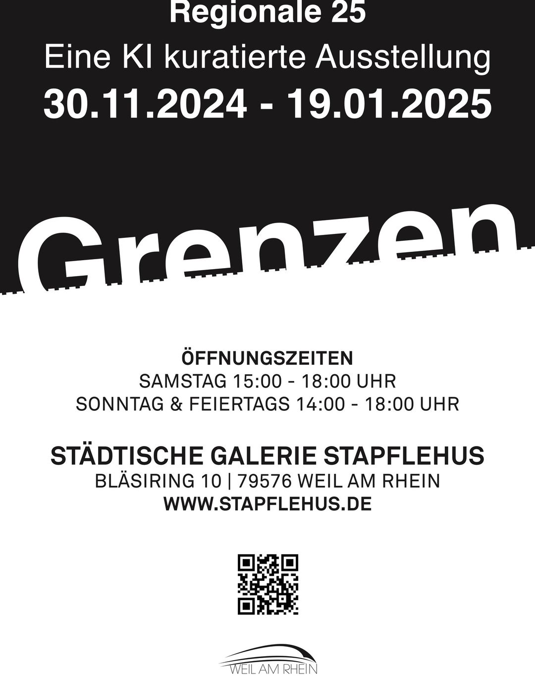 Exhibition : "GRENZEN" at Stapflehus Galerie Weil am Rhein (DE) , opening 30/11/24