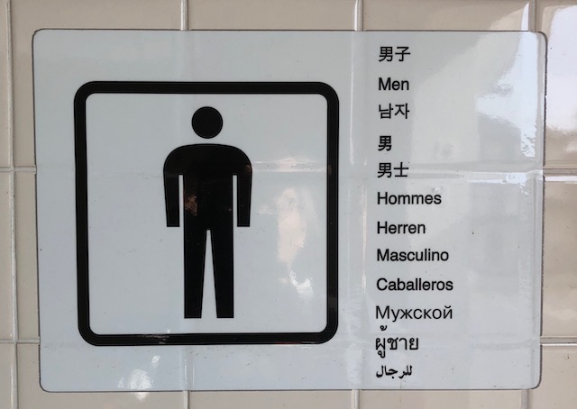 １２カ国語で表記されているトイレ（道の駅菰野）