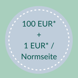 100 Euro plus 1 Euro pro Normseite