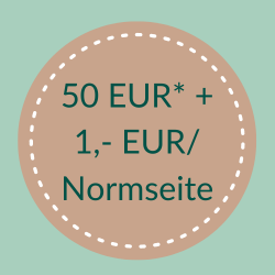 %0 Euro plus 1  Euro pro Normseite
