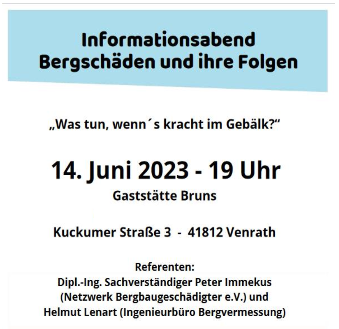 Infoabend Bergschäden und Ihre Folgen