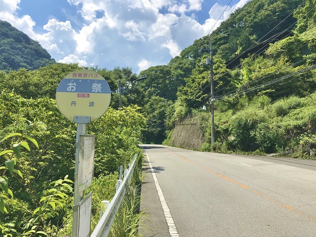 山梨県の面白い地名バス停 お祭 丹波山村