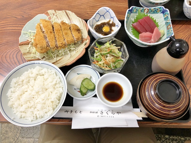 神奈川県三浦市三崎 鮪料理のさくらや　三崎鮪のソースかつ御膳