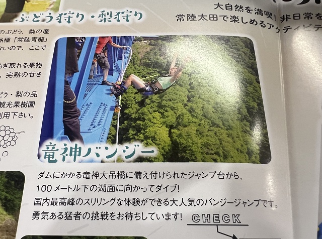 常陸太田 竜神大吊橋 バンジージャンプ