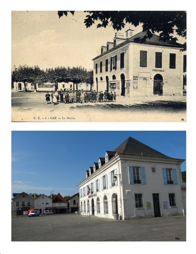 La mairie-halle a été construite en 1857-58. Remarquer les cinq ouvertures de la façade ouest alors qu'on en compte sept aujourd'hui