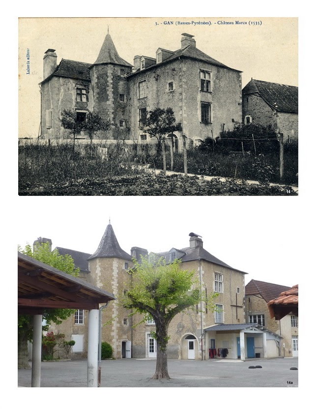 Le jardin du château de Marca a disparu pour laisser la place à deux bâtiments préfabriqués. Un nouveau préau a été construit.
