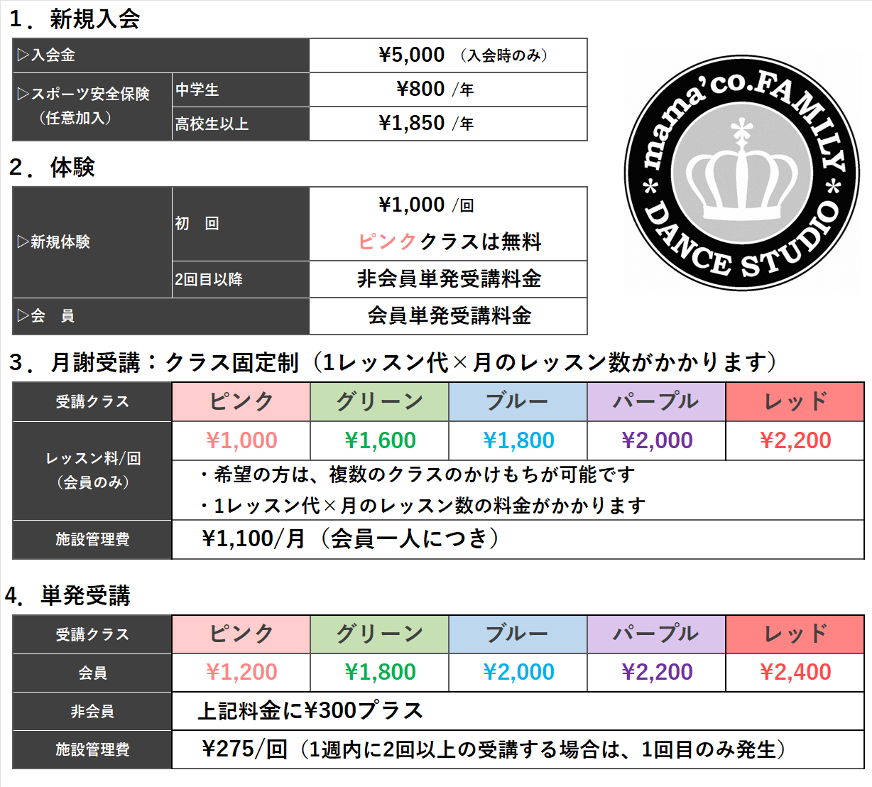 料金体系の一部変更について