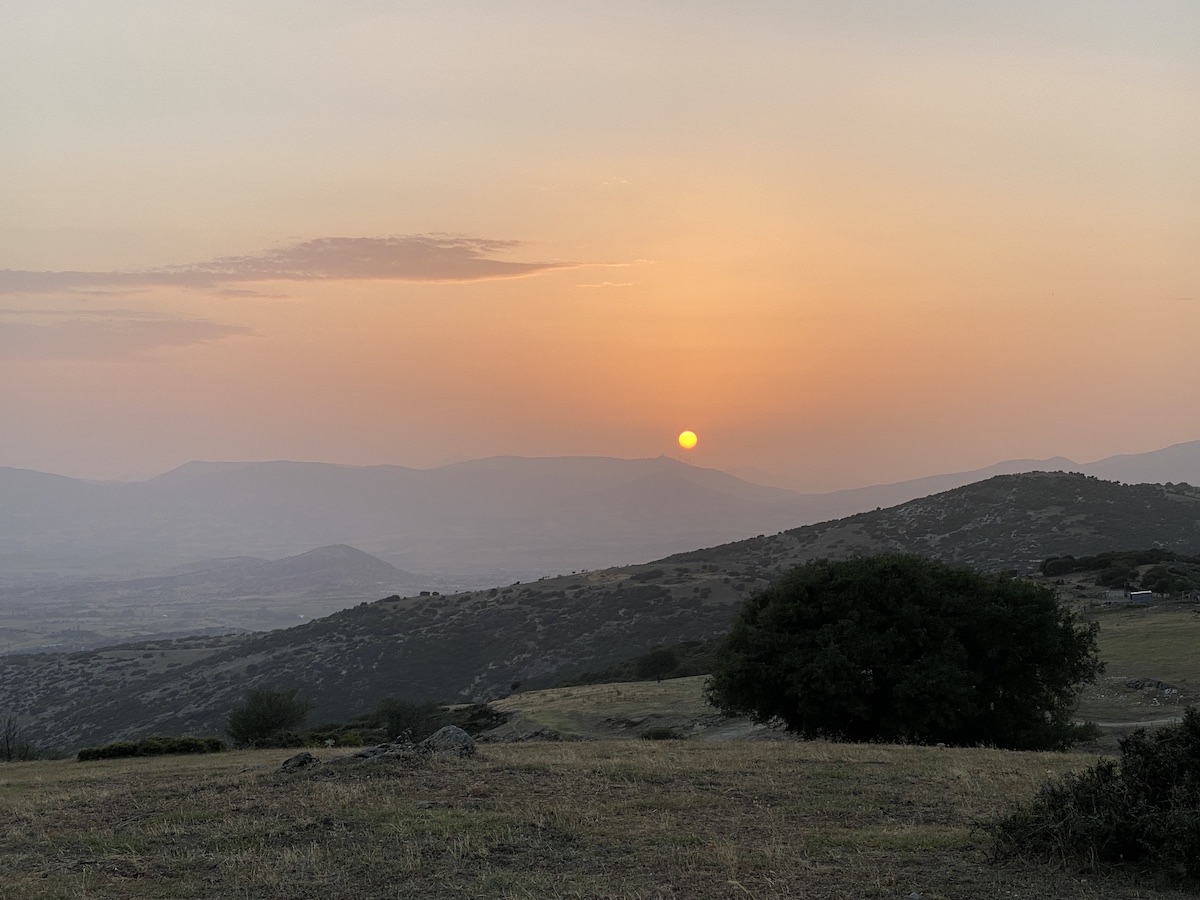 Schön: Sonnenuntergang am Olymp