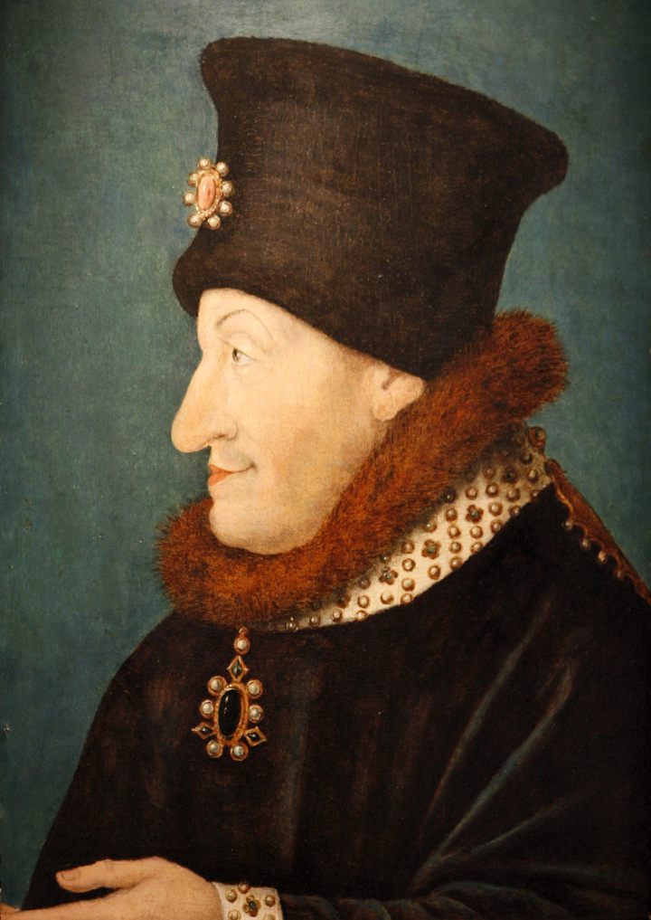 Philippe II le Hardi, duc de Bourgogne. Il interdit sur ses terres la culture du gamay, plus productif et rentable, au profit du pinot noir, de meilleure qualité - Ordonnance de 1395 - Fin du 14e siècle, musée des beaux-arts de Dijon. 