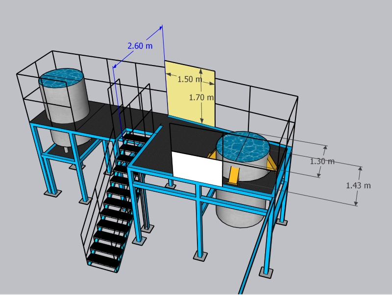 Diseño de mezzanine para mezcladora 