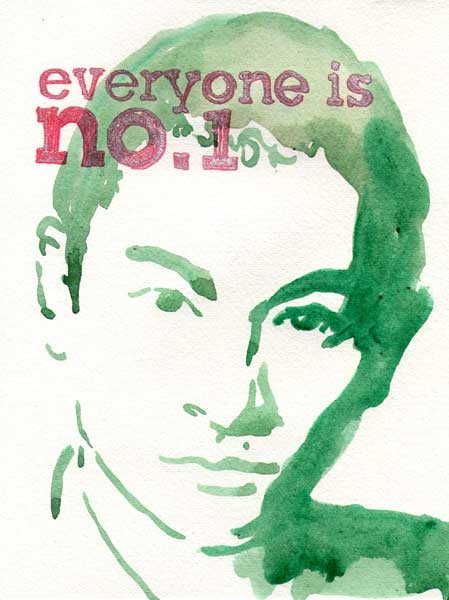 Everyone is no.1 (Andy Law) 24x18cm mixed media on hand made paper 2011