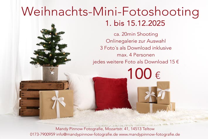 Weihnachtsfotoshooting Angebot Mandy Pinnow Fotografie Teltow
