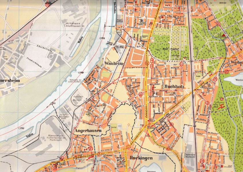 Karte von 1962 - Wanheim-Angerhausen