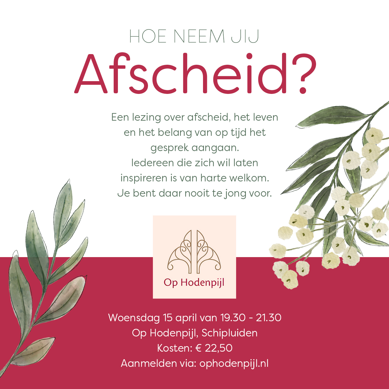 Lezing 'afscheid zonder spijt'