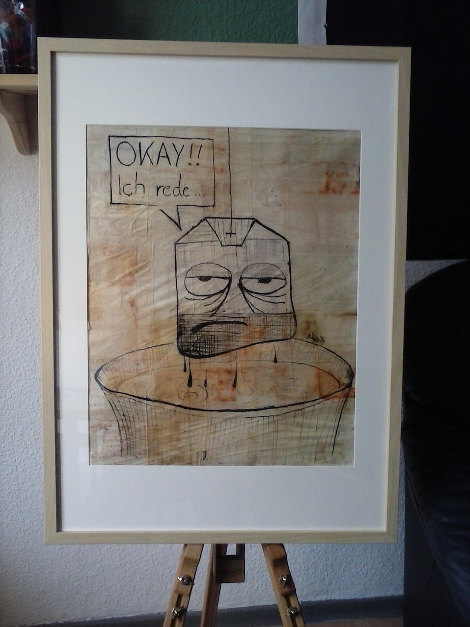 "Teebeutel", Tusche auf Teebeutelpapier, 30x40, 2014