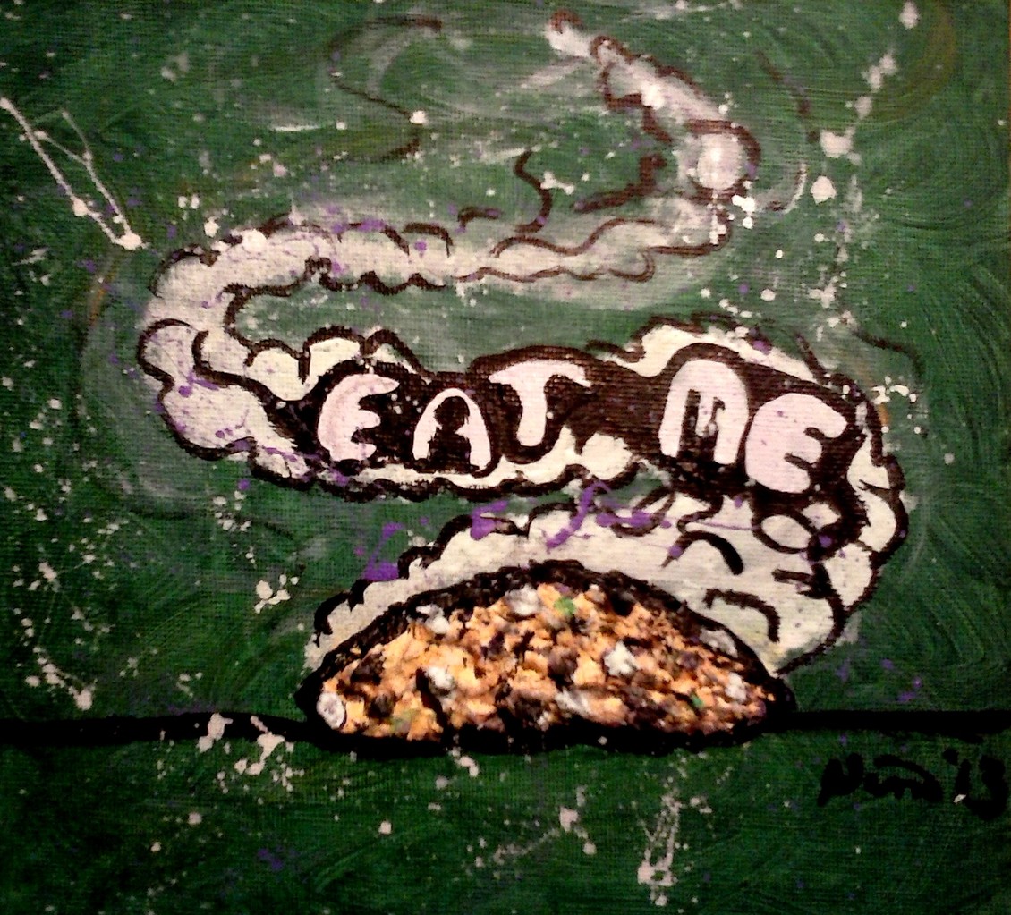 "Eat Me" , Acryl auf LW, 20x20, 2013 