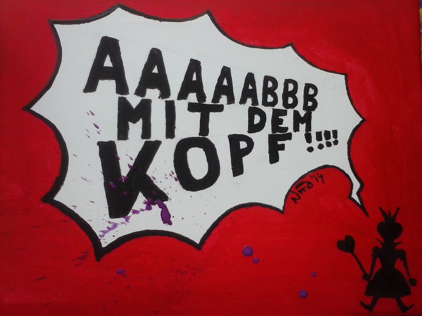 "Herzkönigin", Acryl auf LW, 30x40, 2014