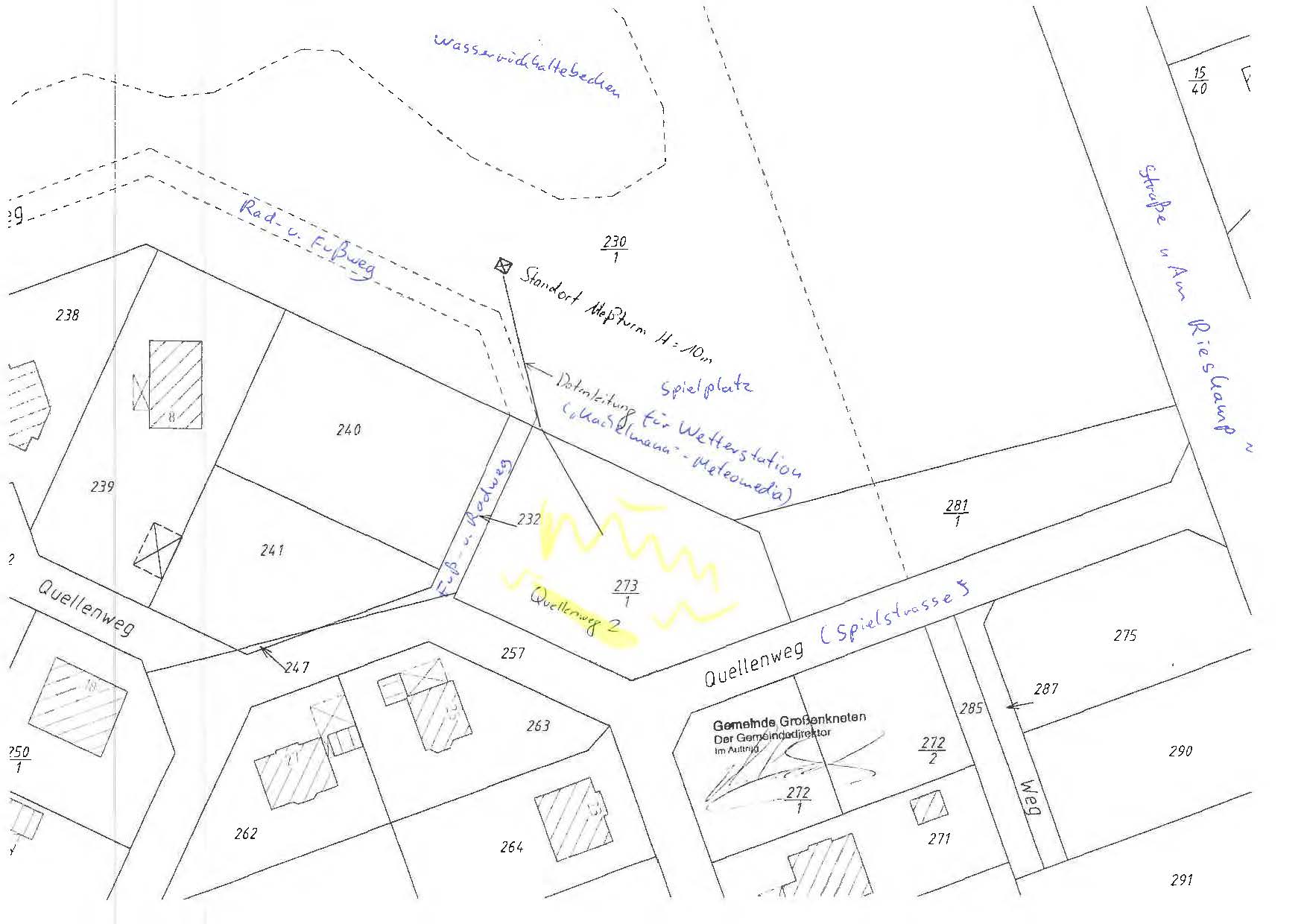 Lageplan Leitungen Wetterstation