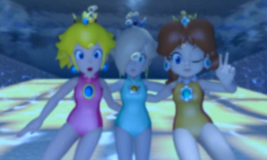 3 Mario-Prinzessinen unterwasser.