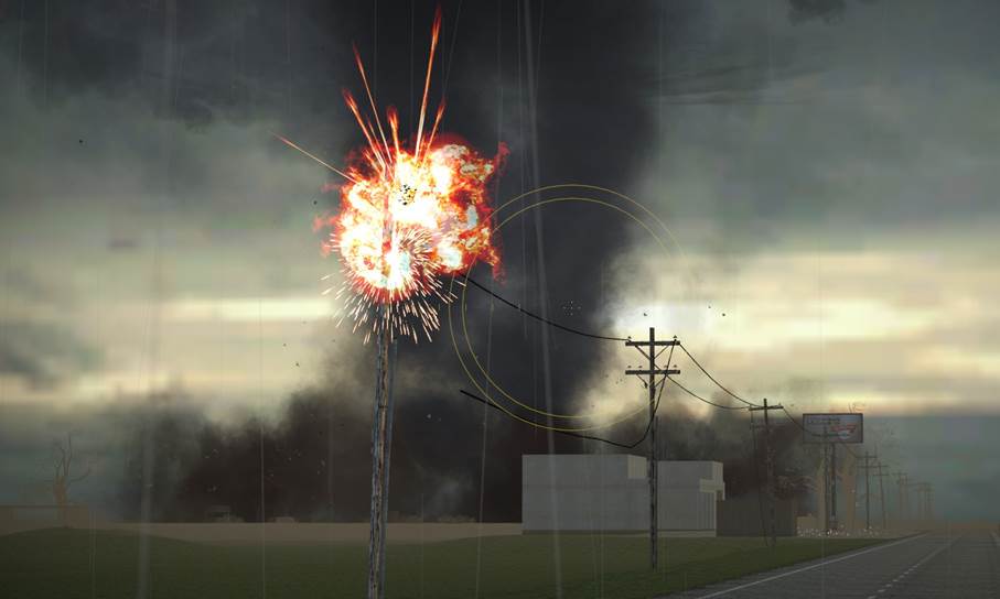 Ein F3-Tornado zerreißt die Strommasten!