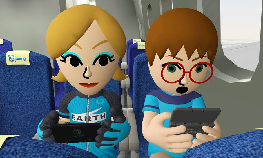 Ich und Jessica zocken im Flugzeug!