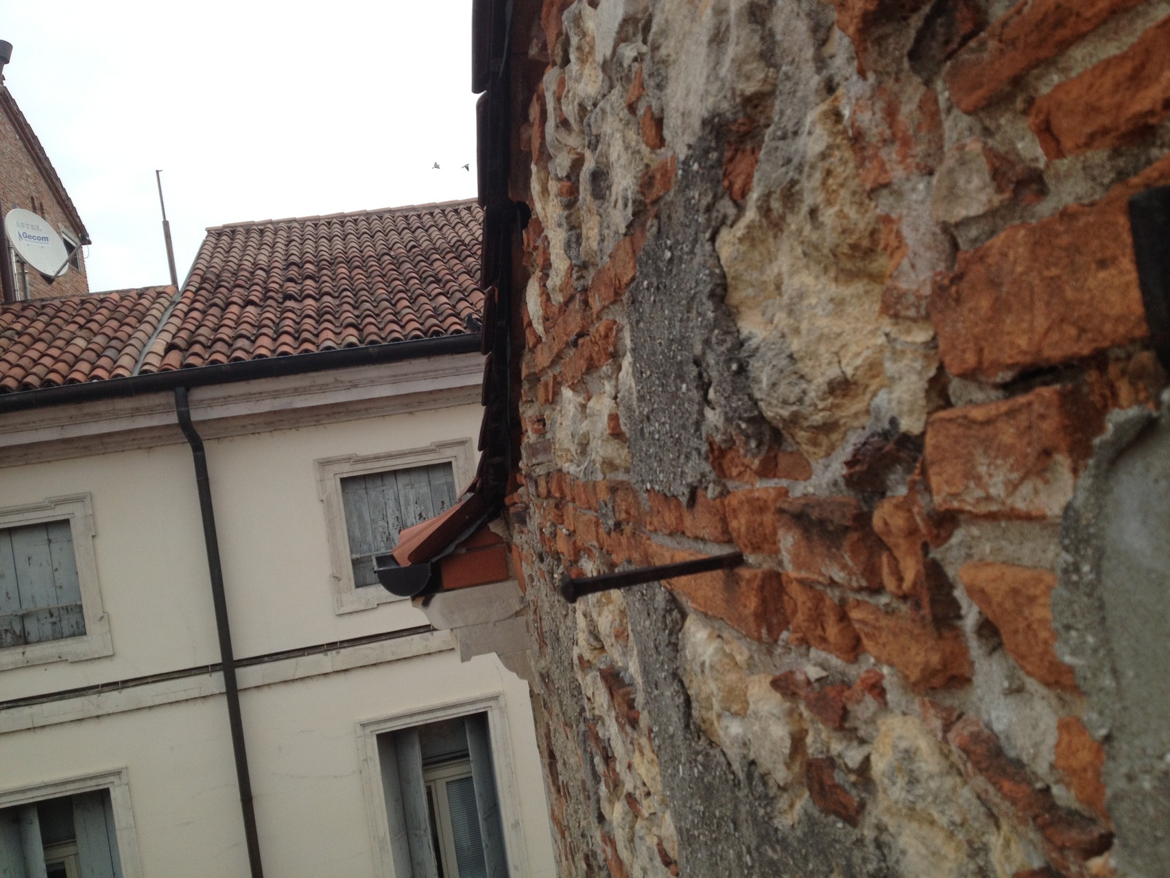 Ripristino e rinforzo intonaco parete edidicio storico Vicenza Centro