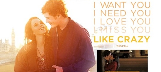 Capture d'écran du site officiel de "Like Crazy".