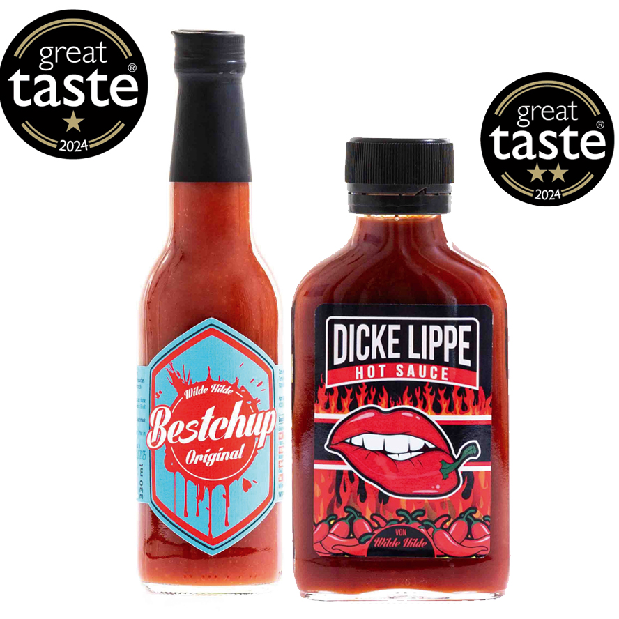 Eilmeldung: Wilde Hilde gewinnt zwei Great Taste Awards für die Chilisosse "Dicke Lippe" und Bestchup "ORIGINAL"